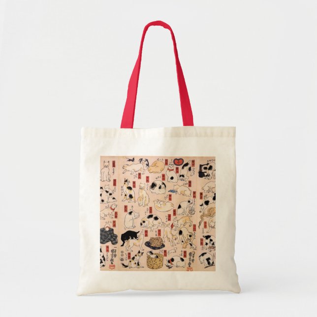 Tote O bolsa antigo dos gatos do design do japonês (Frente)