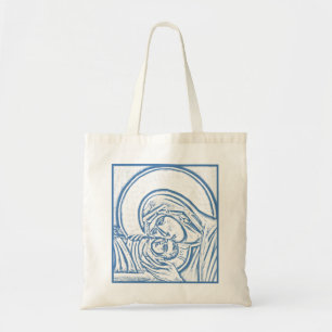 Tote O bolsa azul da natividade