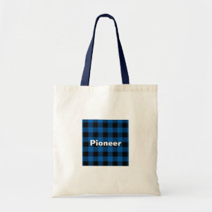 Tote O bolsa azul da xadrez do búfalo