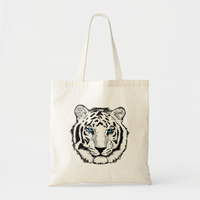 Tote O bolsa branco do tigre (Frente)