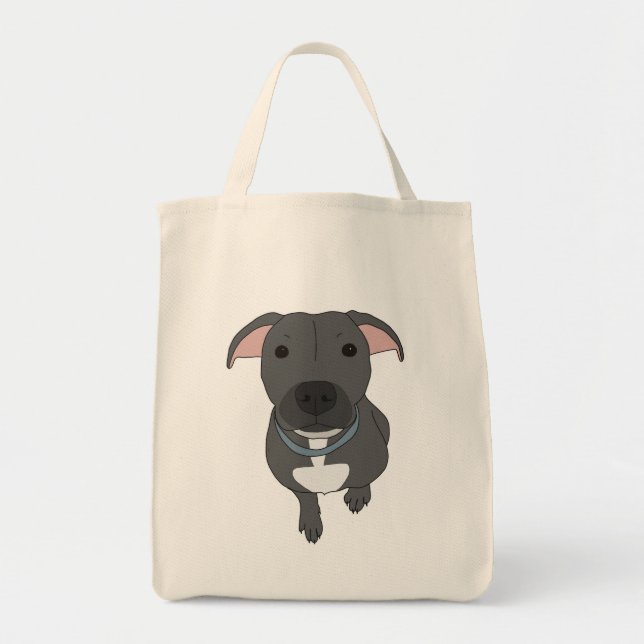 Tote O bolsa cinzento do pitbull (Frente)