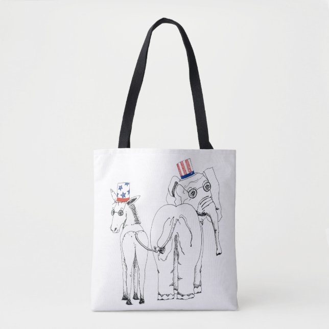 Tote O bolsa clássico do elefante & do asno (Frente)
