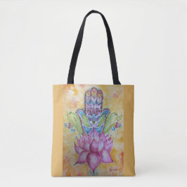 Tote O bolsa colorido da arte da aguarela de Hamsa