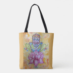 Tote O bolsa colorido da arte da aguarela de Hamsa