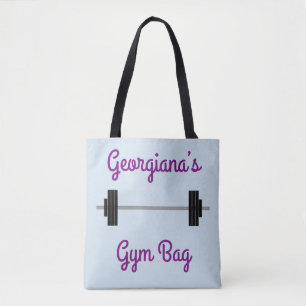 Tote O bolsa com Barbell + Nome personalizado + Do