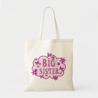 Tote O bolsa cor-de-rosa da borboleta da flor da irmã