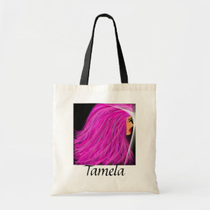 Tote O bolsa cor-de-rosa da senhora do cabelo