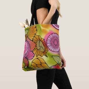 Tote O bolsa cor-de-rosa de Swirly
