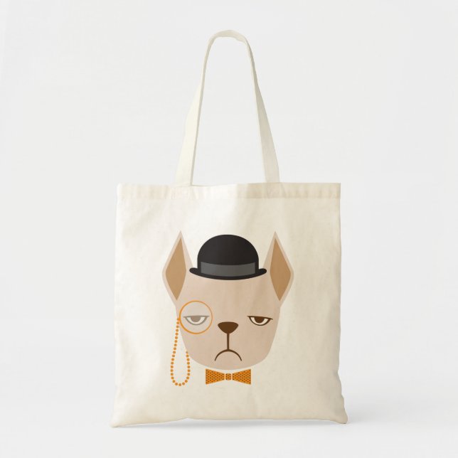 Tote O bolsa da caneca do meio do buldogue francês (Frente)
