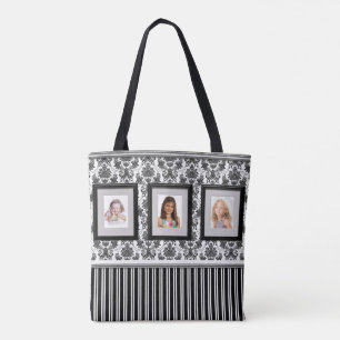 Tote O bolsa da galeria de fotografia com fundo preto e