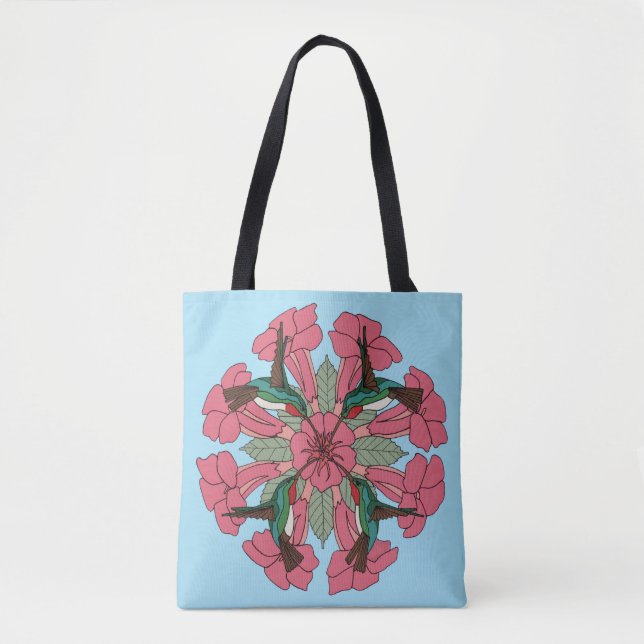 Tote O bolsa da Mandala do colibri (Frente)