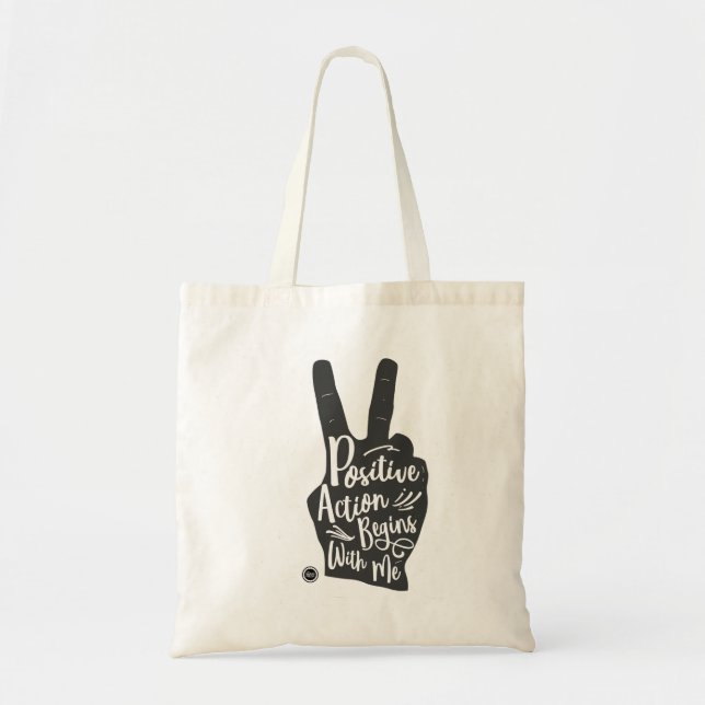 Tote O bolsa da paz e da positividade para apoiar o (Frente)