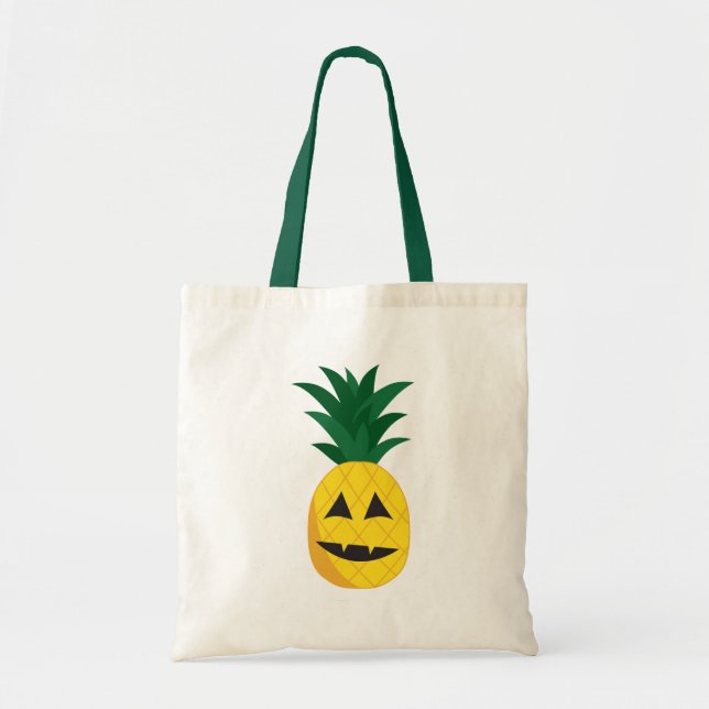 Tote O bolsa das canvas da Jack-O-Lanterna do abacaxi (Frente)