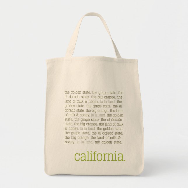 Tote O bolsa das canvas de Califórnia (Frente)