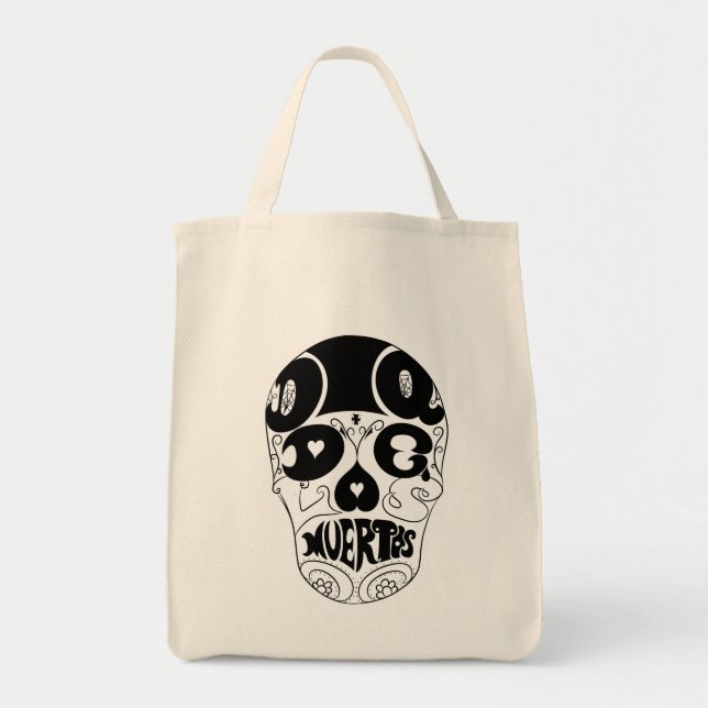 Tote O bolsa de Diâmetro De Los Muertos Crânio (Frente)