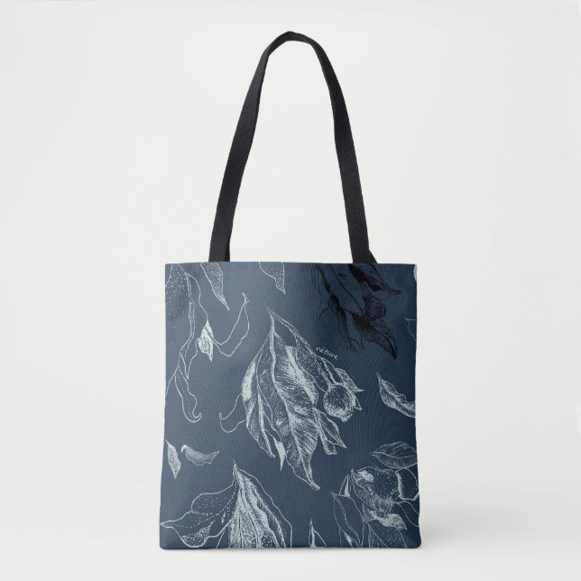 Tote O bolsa de Gumleaves - azul & verde pálido (Frente)