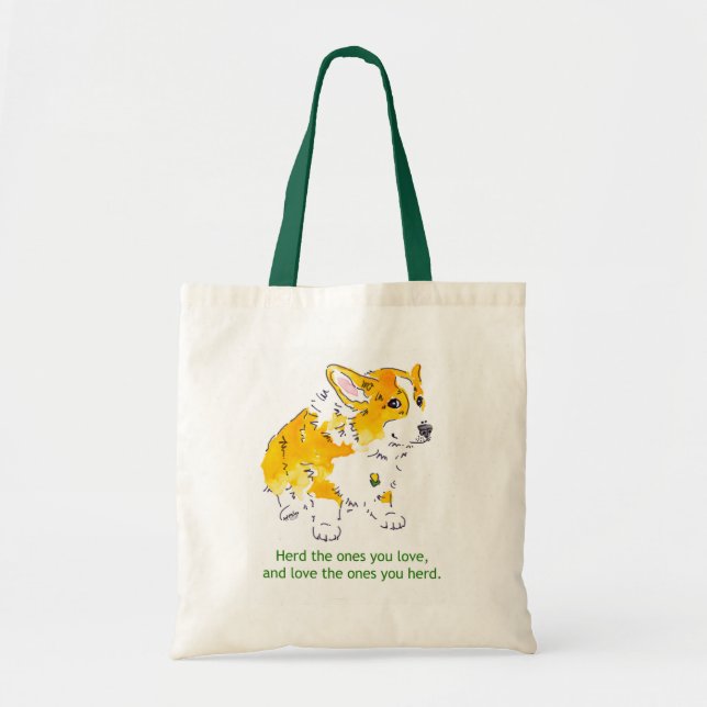 Tote O bolsa do amor do Corgi (Frente)