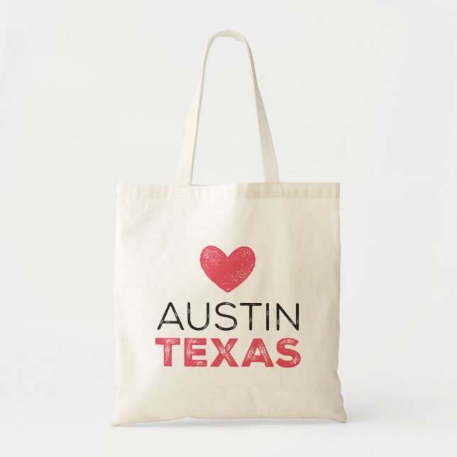 Tote O bolsa do coração de Austin Texas (Frente)