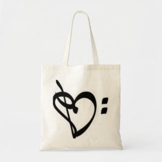 Tote O bolsa do coração do Clef da música
