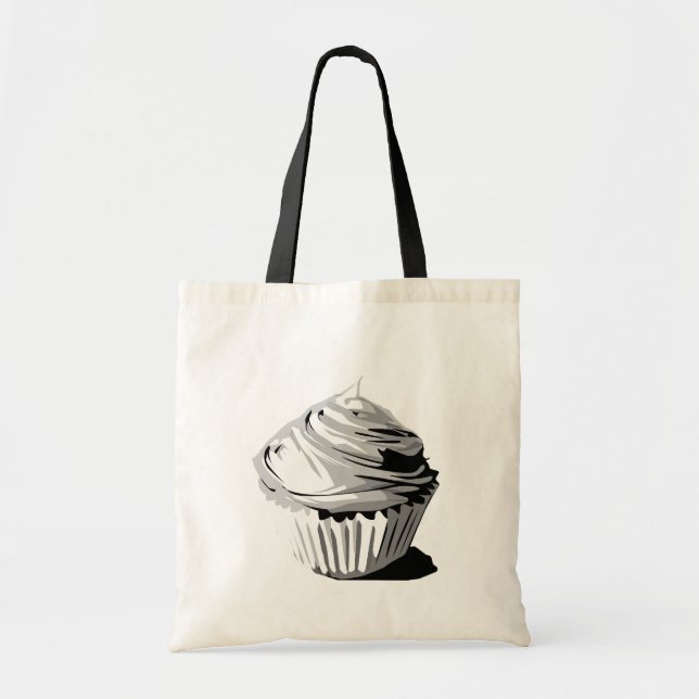 Tote O bolsa do cupcake do Grayscale (Frente)
