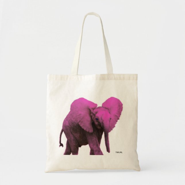 Tote O bolsa do elefante cor-de-rosa (Frente)