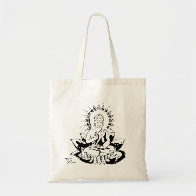 Tote O bolsa do gatinho de Buddha (Frente)