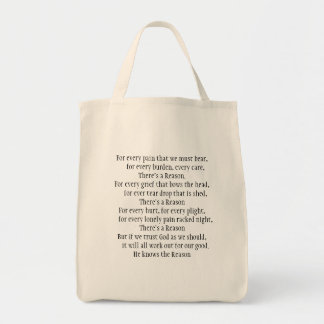 Tote O bolsa do mantimento com poema bonito