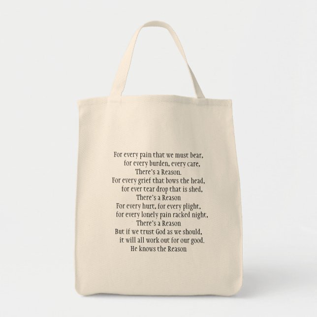 Tote O bolsa do mantimento com poema bonito (Frente)