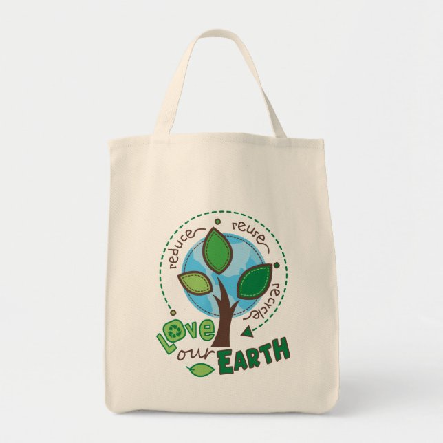 Tote O bolsa do mantimento da terra do reciclar (Frente)