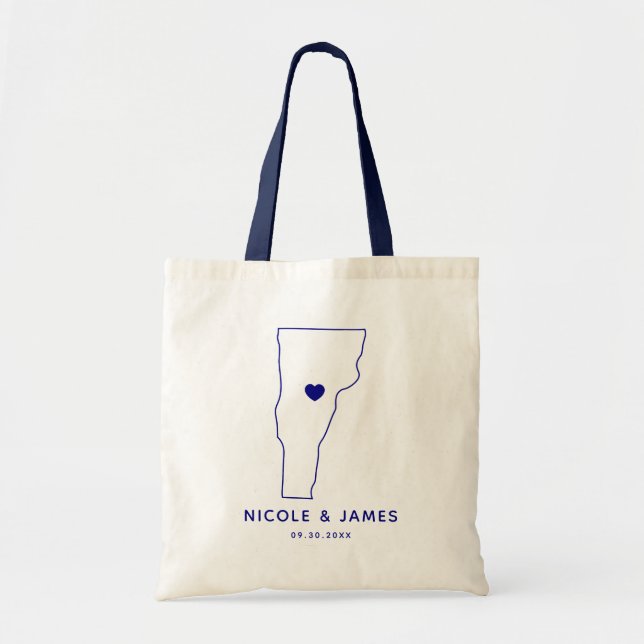 Tote O bolsa do mapa do saco da boa vinda do casamento (Frente)