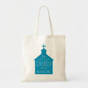 Tote O bolsa do meu pequeno saco azul de igreja