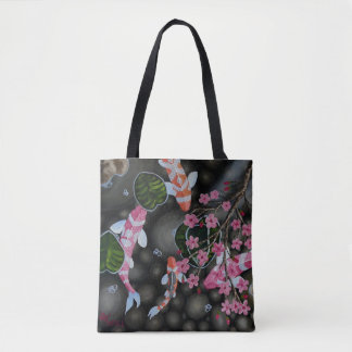 Tote O bolsa do ombro com Koi e flores