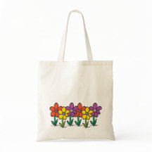 O bolsa do orçamento com flores coloridas