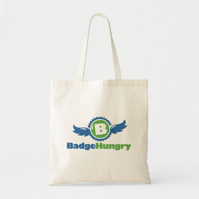 Tote O bolsa do orçamento de BadgeHungry (Frente)
