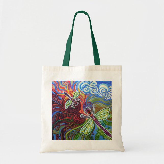 Tote O bolsa do orçamento de duas libélulas (Frente)