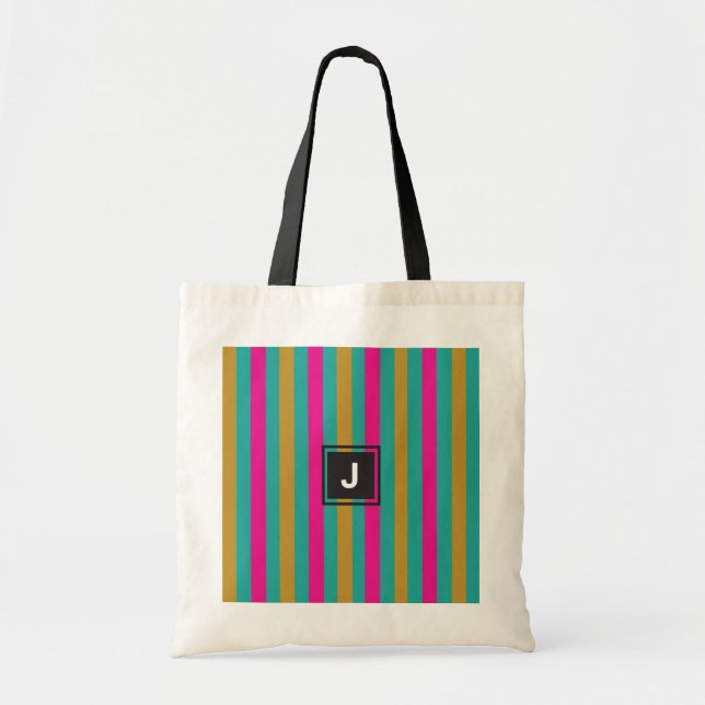 Tote O bolsa do orçamento do monograma (Frente)