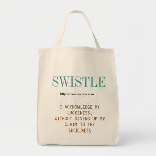 Tote O bolsa do slogan do blogue de Swistle, azul