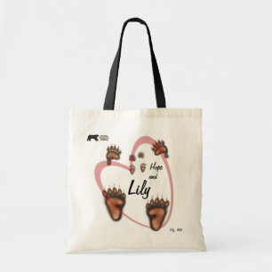 Tote O bolsa dos impressões do lírio e da pata do