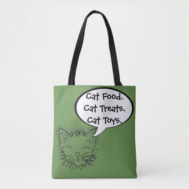Tote O bolsa engraçado da compra do gatinho dos amantes (Frente)