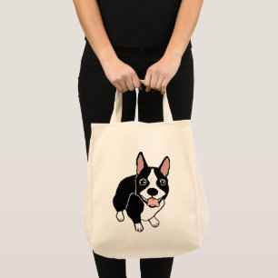 Tote O bolsa feliz do mantimento de Boston Terrier