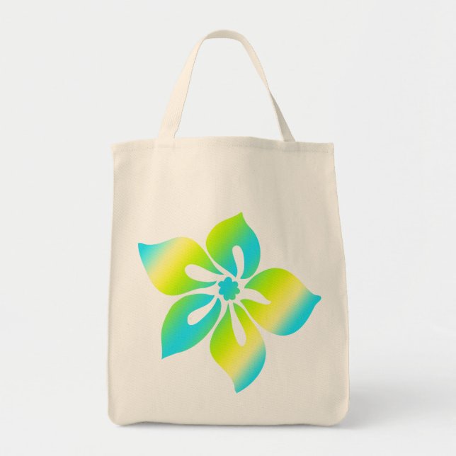 Tote O bolsa feliz do mantimento do hibiscus (Frente)