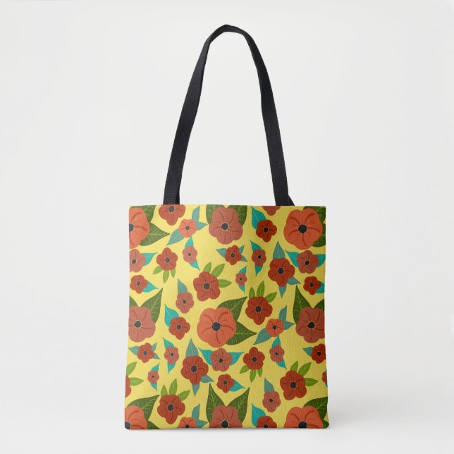 Tote O bolsa floral colorido (Frente)