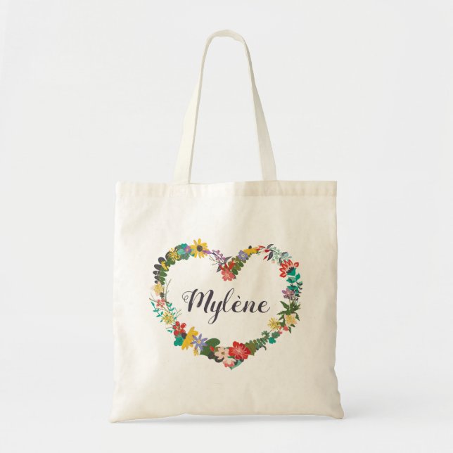 Tote O bolsa floral do nome da grinalda - Stella (Frente)