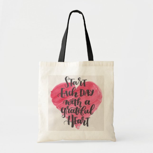 Tote O bolsa grato do coração (Frente)