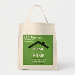 Tote O bolsa Home doce Home verde do mantimento
