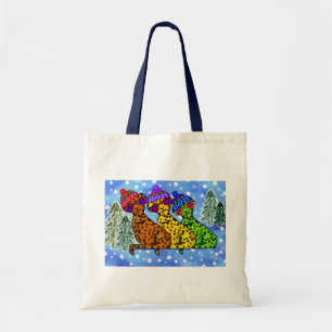 Tote O bolsa legal das canvas do dia da neve dos gatos