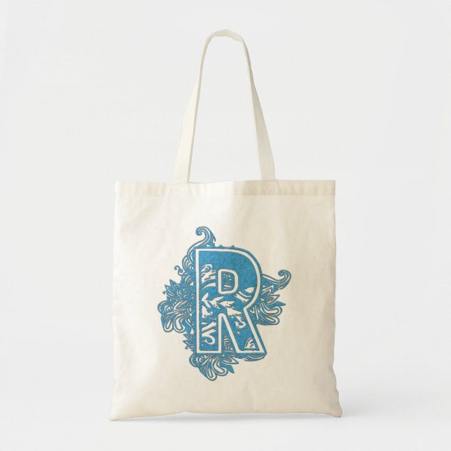 TOTE O BOLSA MONOGRAMMED - LETRA AZUL R (Frente)