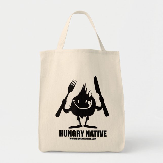 Tote O bolsa nativo com fome do mantimento (Frente)