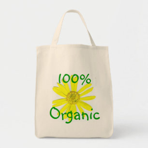 TOTE O BOLSA ORGÂNICO DO AMARELO DAISEY DE 100%