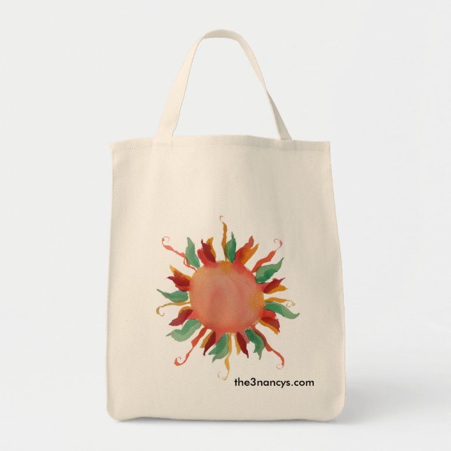 Tote O bolsa orgânico feliz de Sun (Frente)